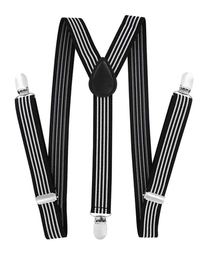 axy HTK25-1 Children's Boys Braces Y Shape Wide 2.5 cm with 3 Strong Clips Can be Combined with Bow Tie Plain Colours