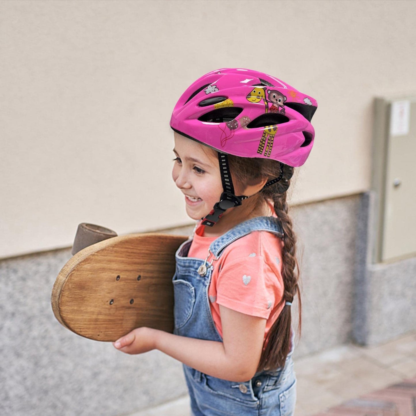Fahrradhelm Kinder Mädchen [5 Farben] 47-57 cm Kinder Fahrrad Mütze mit Verstellbarer Schnürung Jungen Kinder Schutzhelme Helm Ski Zubehör Kinder Fahrradmütze für Reiten Skateboarden Skaten