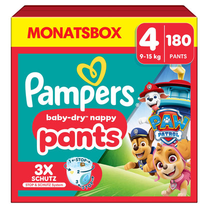 Pampers Baby-Dry Pants Paw Patrol Edition Größe 5, 160 Windeln, 11kg-17kg, 360° Passform hilft, Auslaufen zu verhindern