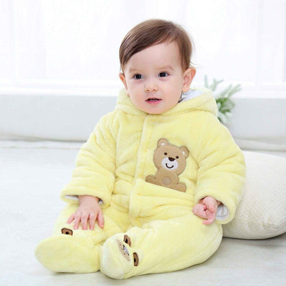 Gaorui Newborn Unisex Baby Winter Jumpsuit with Hood Romper Fleece Onesie All in One Snowsuit Outfits