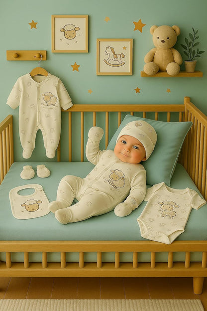 Neugeborenen Baby Geschenk Set 100% natürliche Baumwolle Erstausstattung Erstlingsausstattung Ausstattung Unisex Kleidung Geschenkset Babyausstattung für Babys 0-4 Monate (Koala)
