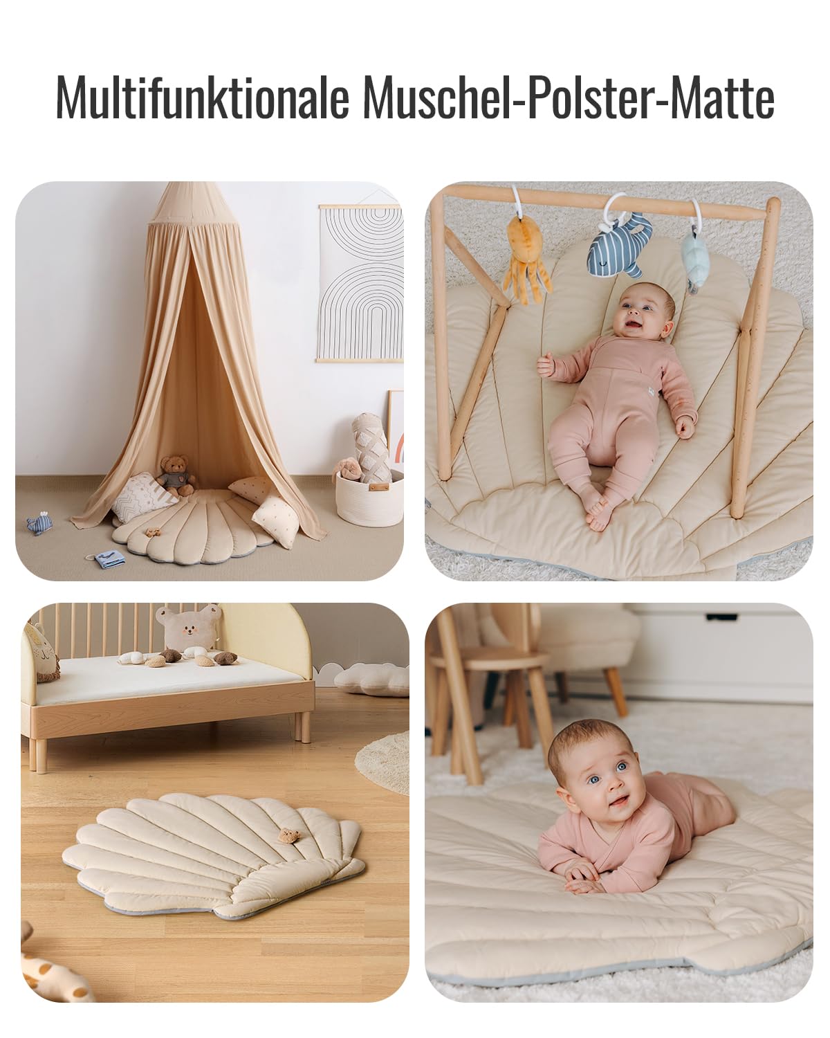Blissful Diary Spielbogen Baby, Übergroßes Blattförmiges Spieldecke Baby Gym Activity Decke mit 6 Abnehmbare Spielzeuge, krabbeldecke Unverzichtbare Babygeschenke, Waldgrün