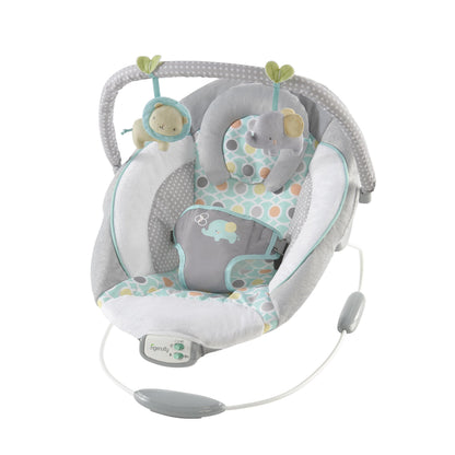 Ingenuity, Morrison Baby Rocker with Soothing Vibrations &amp; 8 Melodies, Play Arch with 2 Toys, Volume Control, Padded Headrest, 3-Point Harness, from Birth to 9 kg 