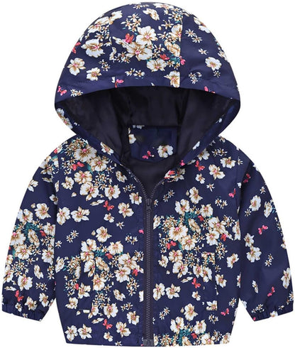 KQIVAM Children's Rain Jacket Transition Jacket Waterproof Outdoor Jacket Windproof with Hood Waterproof Jacket for Children Unisex Rainwear for Girls and Boys 