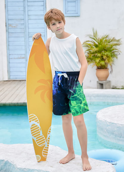 Fanient Badehose für Jungen lustige 3D Gedruckt Grafik Schnelltrocknend Beachwear Sport Laufen Badebekleidung Boardshorts