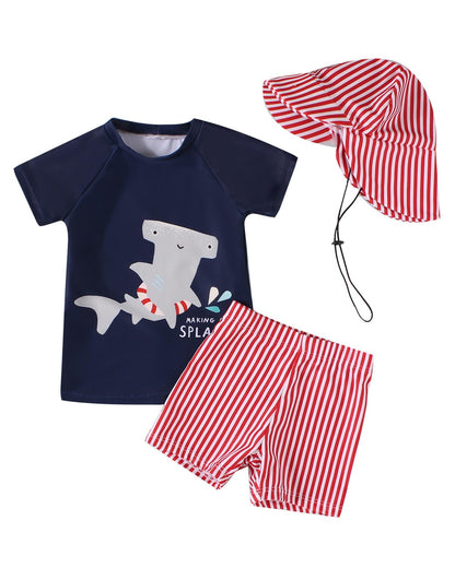 Uv Kleidung Baby Badeanzug Junge Zweiteilig Kurzärmel Schwimmshirt Badeshorts Uv Schutzkleidung 3 Monate-3 Jahre