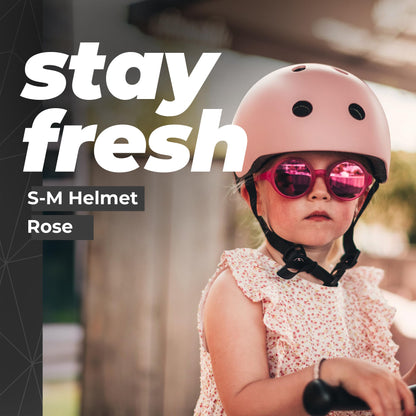 Scoot and Ride Baby Helmet with Adjustable Straps - Matte Finish - Small and Medium - Includes LED Safety Light and Soft Fleece Padding for Extra Protection