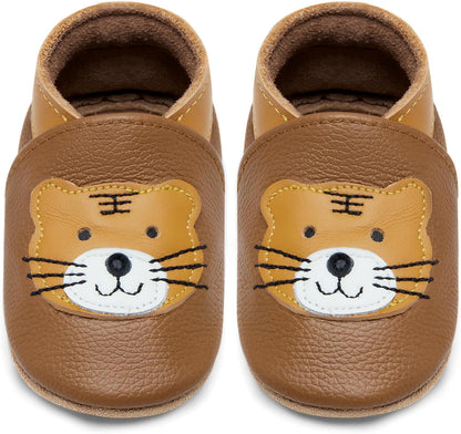 IceUnicorn Babyschuhe Krabbelschuhe aus weichem Leder für Jungen und Mädchen – Rutschfeste Lauflernschuhe für Kleinkinder