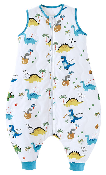 Chilsuessy Baby Sleeping Bag with Legs, 2.5 Tog All-Season Sleeping Bag (CPC Certification) for Infants, Children, Dinosaur Park, 80 cm, Baby Height 90–100 cm