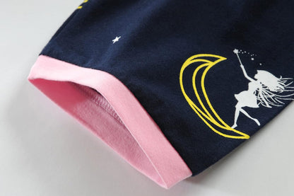 EULLA Mädchen Schlafanzug Kinder Kurz Einhorn Dino Katze Prinzessin Hase Pyjama Set Sommer Kleidung Zweiteiliger Nachtwäsche Baumwolle 92 98 104 110 116 122