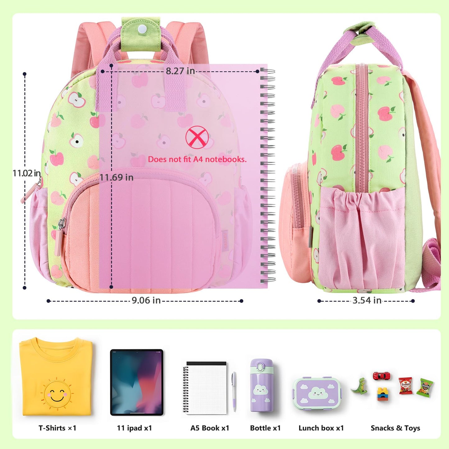Kinderrucksack Mädchen 30cm Rucksack Kleinkind Kinderrucksack für 2-4 Jahre Kinder kindergartenrucksack Mini Tagesrucksack Reisetasche - Rosa Erdbeere