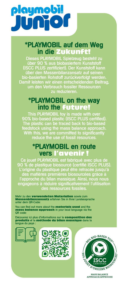 PLAYMOBIL Junior 71685 Dump Truck Sustainable Toy for Children from 1 Year Including Builder and Three Building Blocks