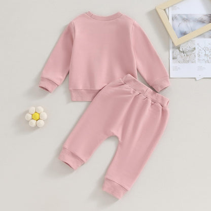 Baby Unisex Weihnachten 2-teilige Hosen Set Jungen Mädchen Weihnachten Outfit Langarm Lebkuchen Papas Mädchen Briefdruck Sweatshirt + Jogginghose Weihnachten Outfit Set Weihnachten Streetwear