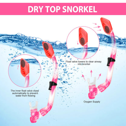 Schnorchelset Kinder - Taucherbrille Kinder mit Schnorchel Anti Leck Anti Fog HD Tauchmasken Dry Schnorchel für 4-13 Jahren Jungen Mädchen