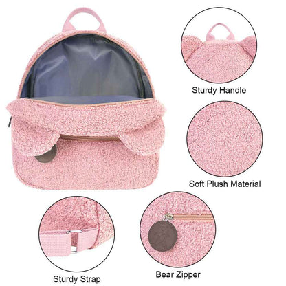 Aomig Plüsch Rucksack Kindergartenrucksack Kleinkindrucksack Kindergarten Schultasche für Jungen Mädchen Kinder Tierischer Kinderrucksack Tier Cartoon Mini Tasche Kinder Rucksack für Baby 2-6 Jahre