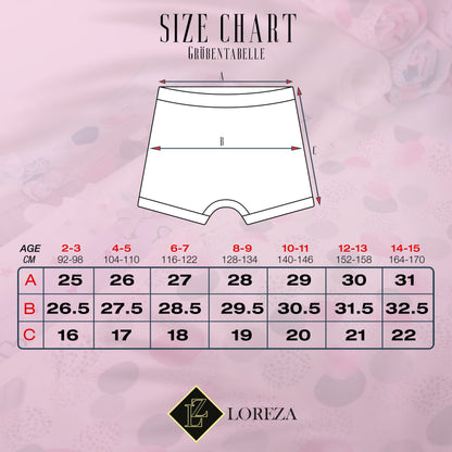 LOREZA ® 10er Pack Mädchen Pantys Boxershorts Unterwäsche aus Baumwolle - Gr. 92-170