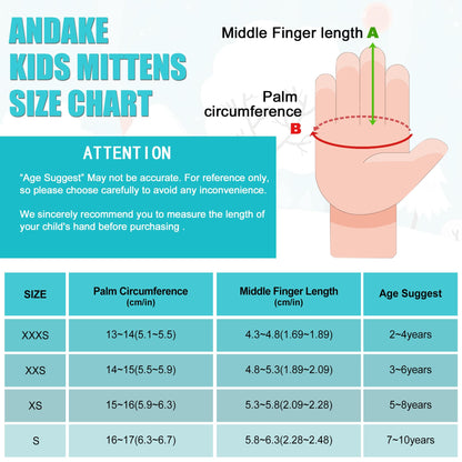 Andake Children's gloves, windproof, waterproof, warm winter gloves, skiing, outdoor sports, riding gloves, boys and girls
