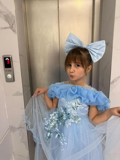Kinder Mädchen Blumenmädchen Kleider Bestickt Hochzeit Brautjungfer Kleider Trägerlose Prinzessin Kleider Klavier Kostüme