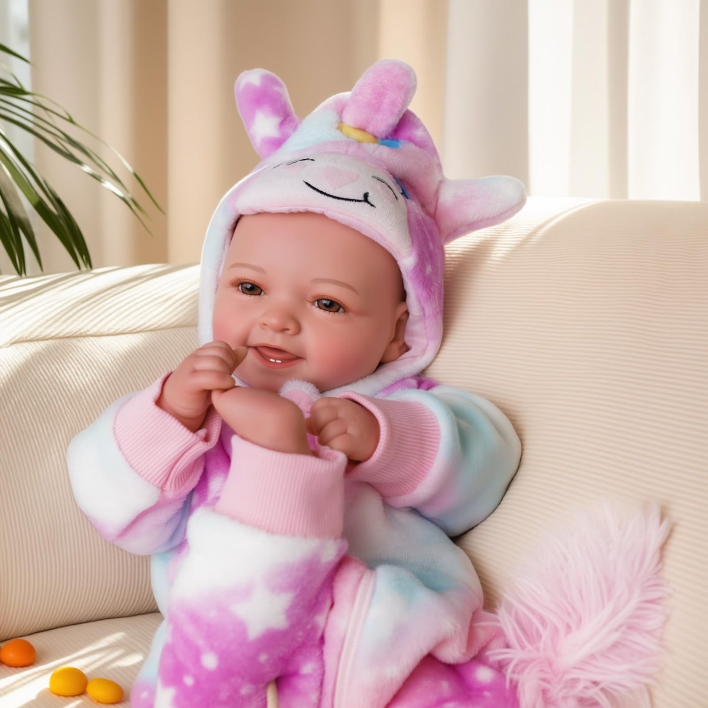 BABESIDE Baby Puppe - 43 cm / 17 Zoll Mädchen Babypuppen mit Stoffkörper - Babypuppe Mit Bezauberndem Outfit, Schnuller Und Babyflasche Als Geschenk FüR Kinder Ab 2 Jahren