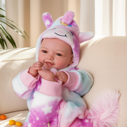 BABESIDE Baby Puppe - 43 cm / 17 Zoll Mädchen Babypuppen mit Stoffkörper - Babypuppe Mit Bezauberndem Outfit, Schnuller Und Babyflasche Als Geschenk FüR Kinder Ab 2 Jahren