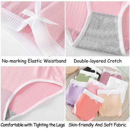 Sunvivid Teenager Mädchen Unterhosen Unterwäsche Atmungsaktive Bequeme Slips Taillenslips Schnelltrocknend Panties Höschen Größe Kinder 8-18 Jahren - 8er Pack