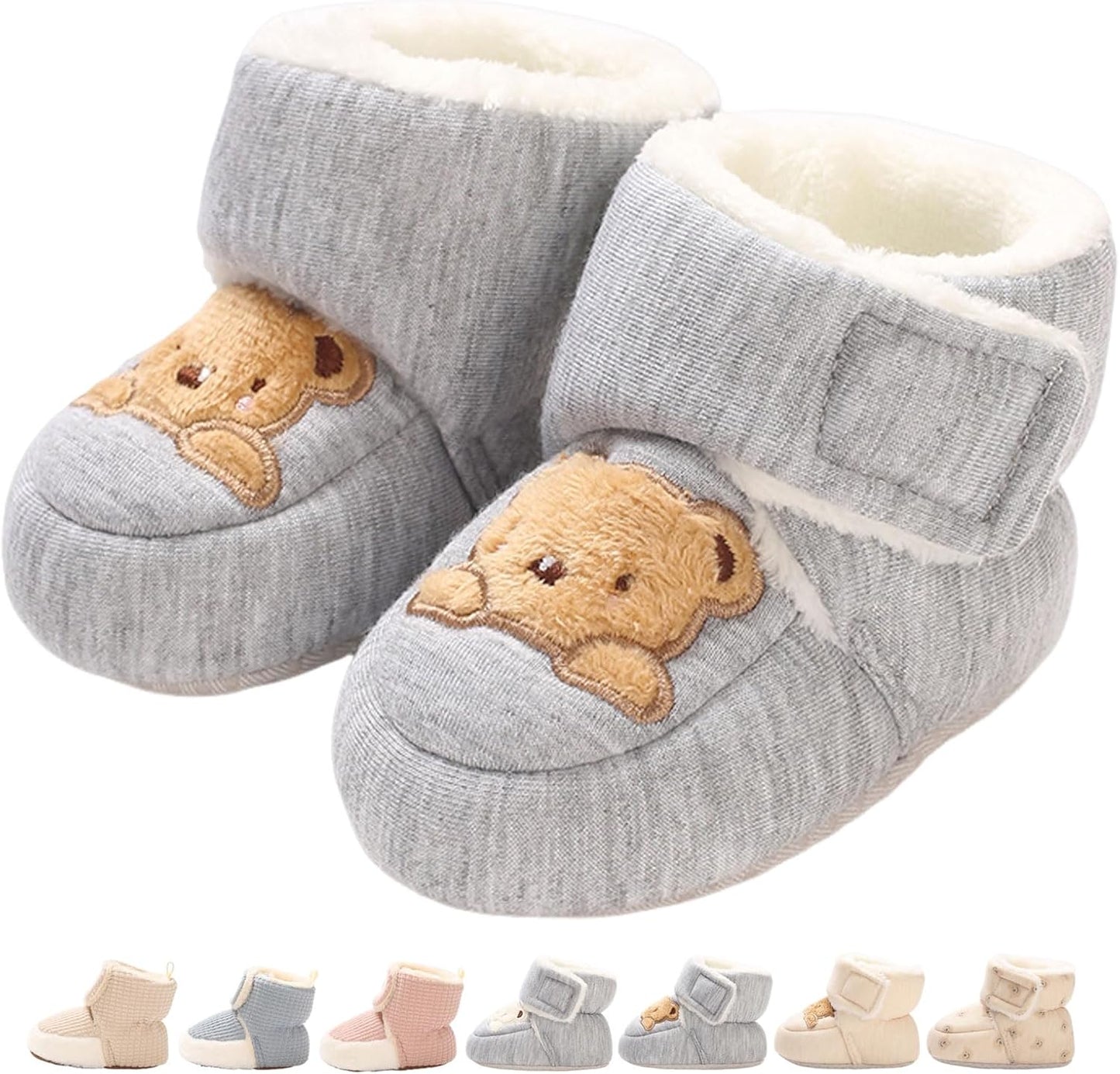 Baby Winter Shoes Warm Baby Shoes Winter Non-Slip Adjustable Newborn Snow Shoes First Walking Shoes Lined Thermal Fleece Crawling Shoes Slippers Winter Boots 0-18 Months 