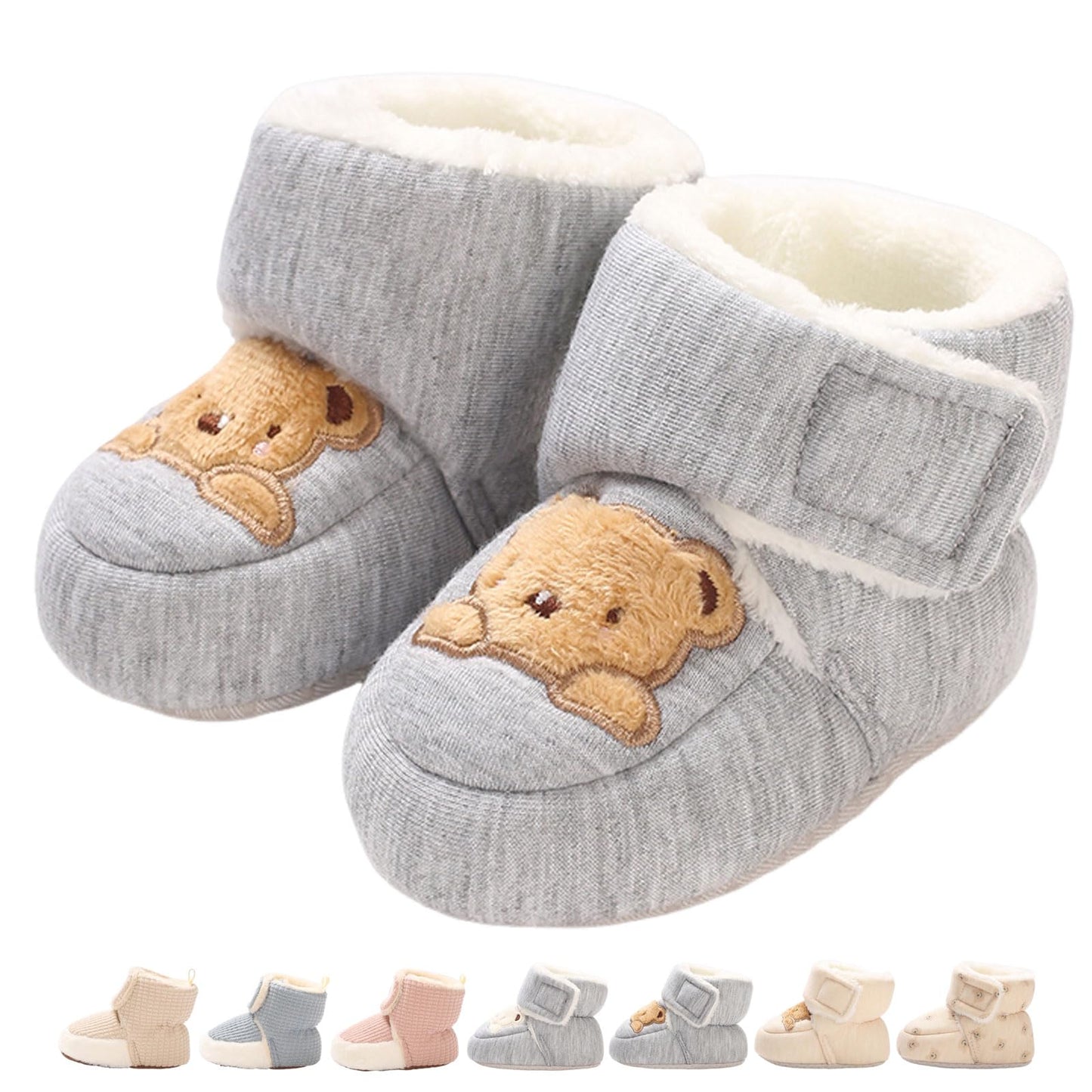 Baby Winter Shoes Warm Baby Shoes Winter Non-Slip Adjustable Newborn Snow Shoes First Walking Shoes Lined Thermal Fleece Crawling Shoes Slippers Winter Boots 0-18 Months