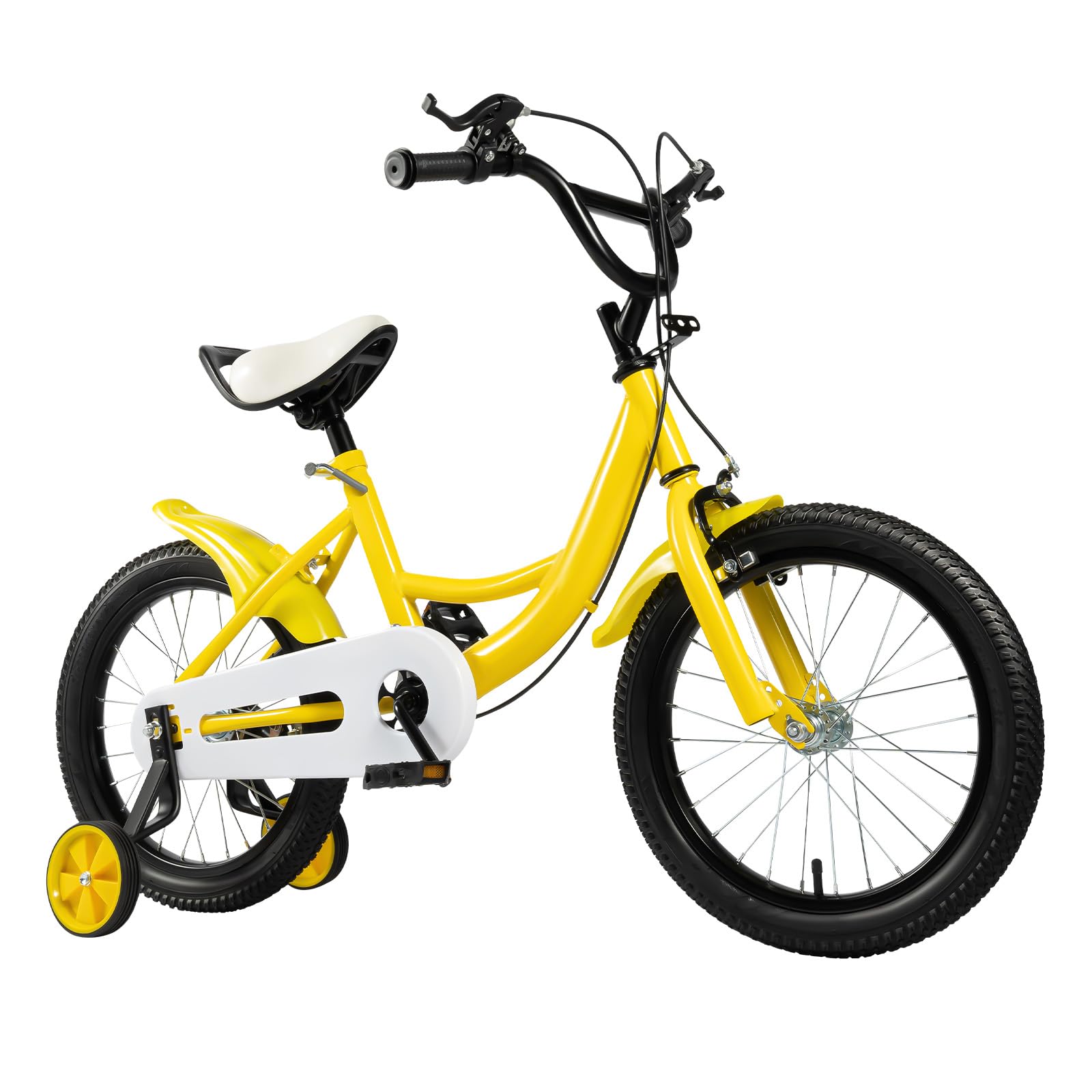 HUSPOO 16 Zoll Kinderfahrrad, Kinderfahrrad für Jungen und Mädchen Kinder, Anfänger Fahrrad Kinderfahrrad Radfahren mit Stabilisatoren und Korb, geeignet für Kinder im Alter von 5-8 Jahren - Meloni2