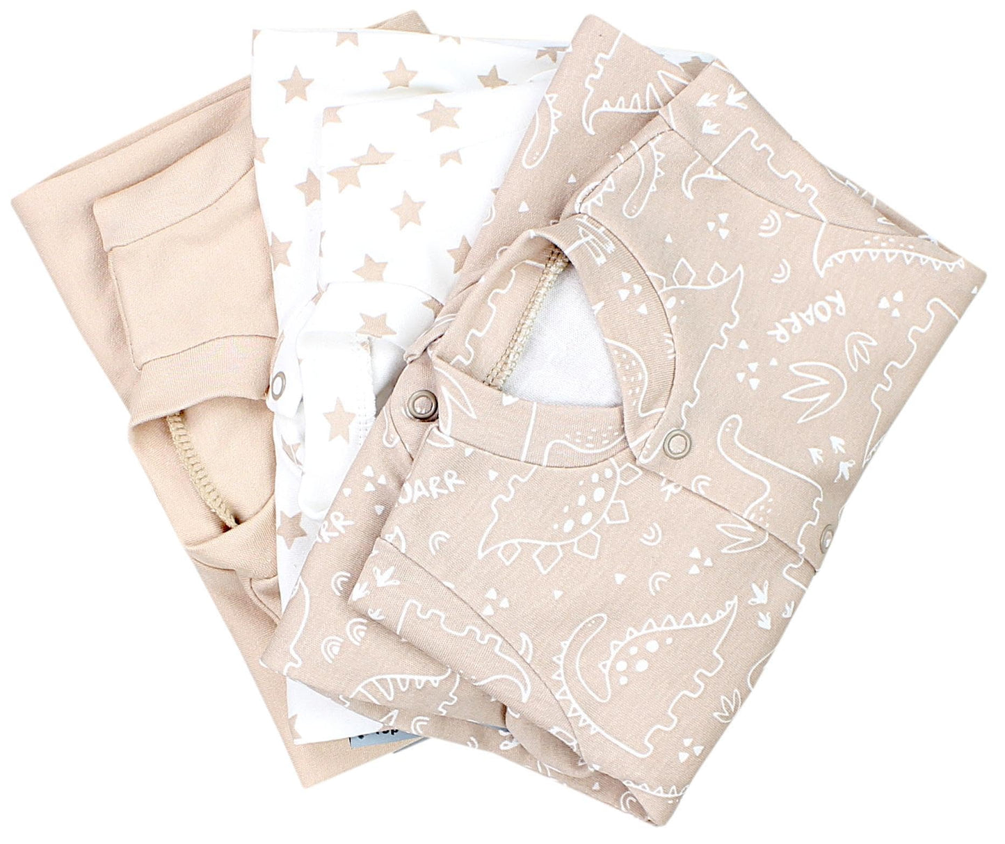 TupTam Baby Jungen Schlafstrampler Langarm Strampler Schlafanzug mit Fuß 3er Pack