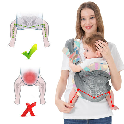 IULONEE Tragetuch Baby Babytrage Neugeborene Ab Geburt Verstellbare Babytrage Auf Einer Schulter Ergonomische Praktische Babytrage Tragbar Baby Tragegurt Für Babys Von 3 Bis 36 Monaten (Grau)