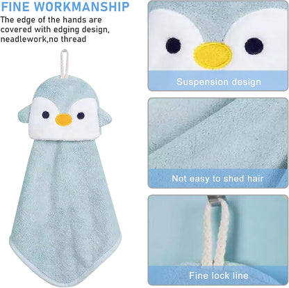 Vegena 5 Stück Kinder Handtücher Set, Waschlappen Kinder Korallenvlies Kinderhandtuch Kleine Waschlappen Baby Handtücher Süße Tiere Handtuch Kinder Personalisiert Hand Towel Kinderwaschlappen