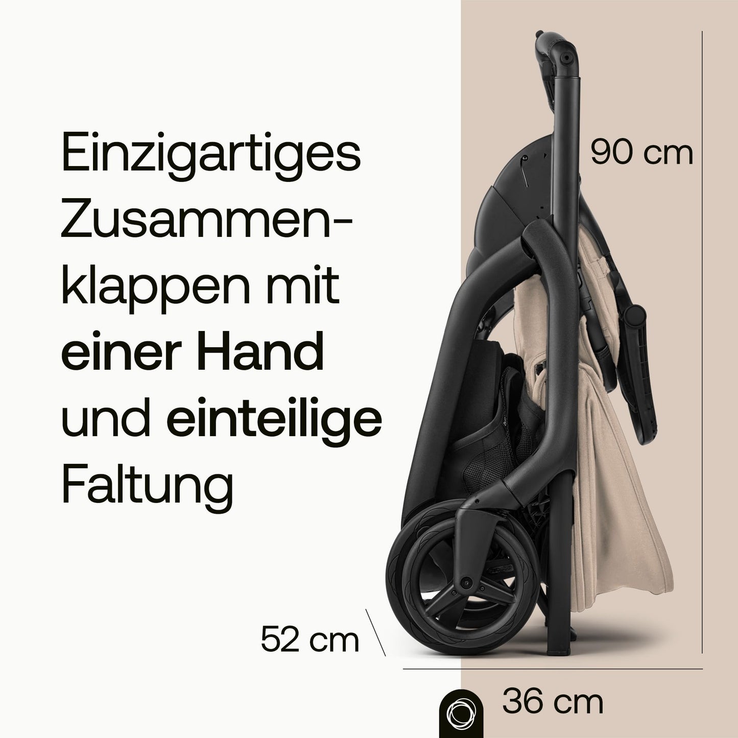 Bugaboo Dragonfly Plus Kinderwagen, kompakt und leicht optimal für die Stadt, Zusammenklappen mit einer Hand, wendbarer Sitz mit flacher Liegeposition, von Geburt bis Kleinkind, Desert Taupe