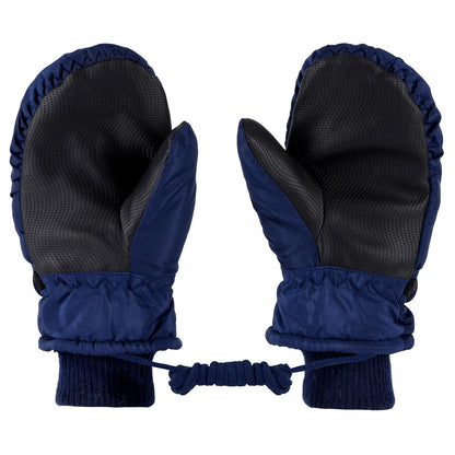 KAKU NANU Children's Winter Gloves 2-10 Years Ski Gloves Waterproof Warm Fleece Cartoon Children's Gloves Mittens with Cord Outdoor Snowboard Gloves Children Boys Girls Blue Red Pink Purple