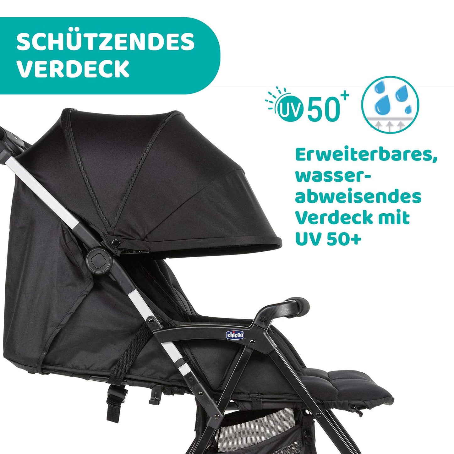 Chicco OHlalà Twin Twin Pushchair from Birth to 15 kg, Pram for Twins and Siblings, Adjustable Foldable Twin Buggy, Rain Cover and Extendable Hood