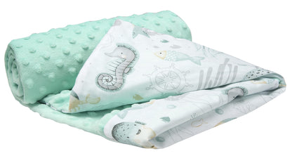 Medi Partners Babydecken Baby 100% Baumwolle Krabbeldecke Babydecke 75x100cm doppelseitig Kinderbett Minky Kuscheldecke Kinderwagen (REH mit grauem Minky)