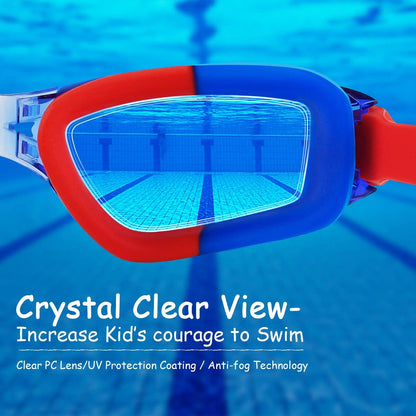 COOLOO Schwimmbrille Kinder, 2 Stück Schwimmbrille für Kinder Kind Jungen Mädchen Junior 3-15 Jahre,Anti-Fog,Kein Auslaufen