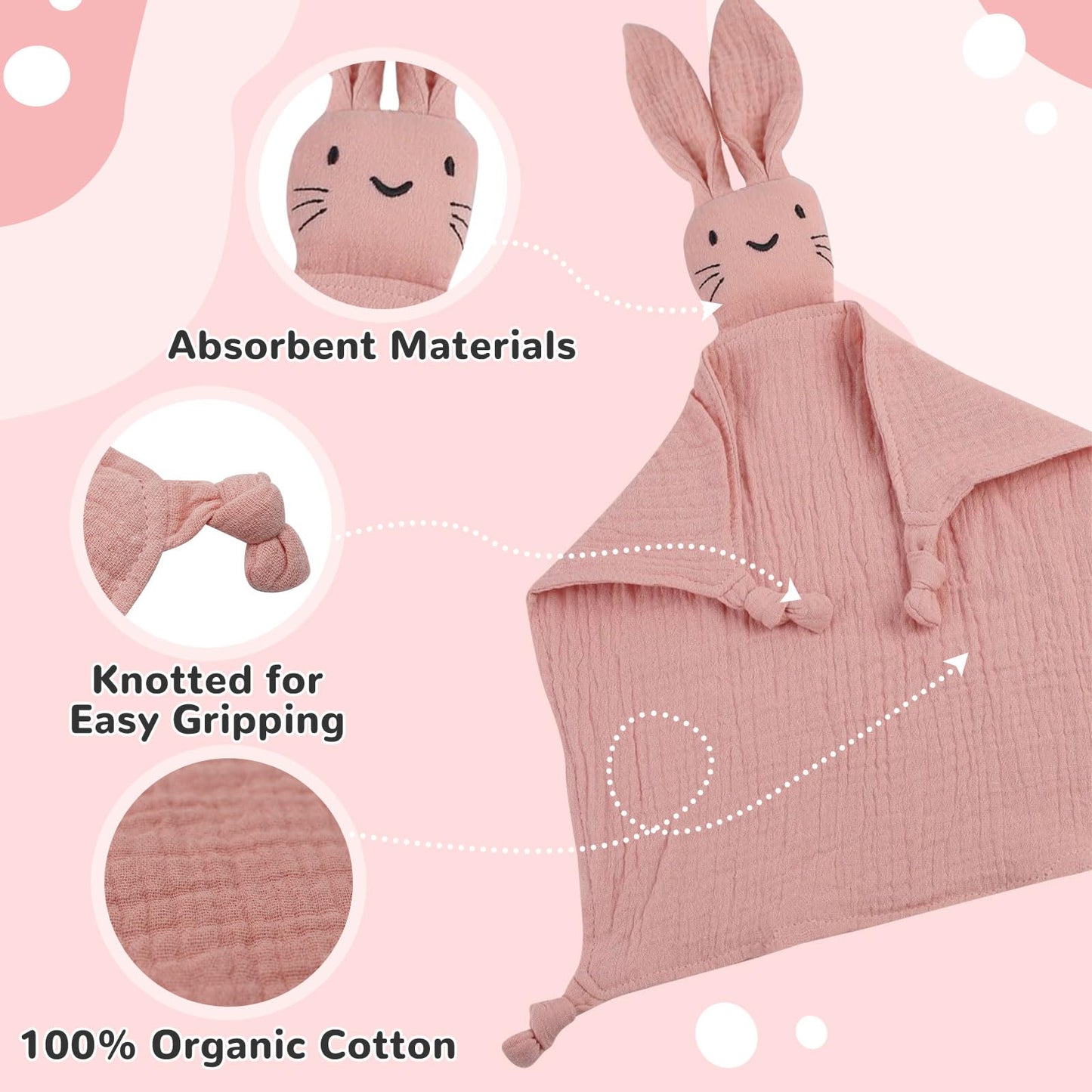 YTACREA Schmusetuch Baby, Baby Geschenk Mädchen Junge Personalisierte Geschenk Neugeborenen mit Schmusetuch, Lätzchen, Turban, Meilensteinkarten, Bürsten und Socken, Khaki