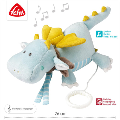 Fehn Spieluhr Baby Einschlafhilfe Schaf - Kuscheltier mit sanfter Einschlafhilfe Melodie "Guten Abend, gut´ Nacht" - Babyspielzeug für Unterwegs und Zuhause - Musikspielzeug für Babys und Kleinkinder