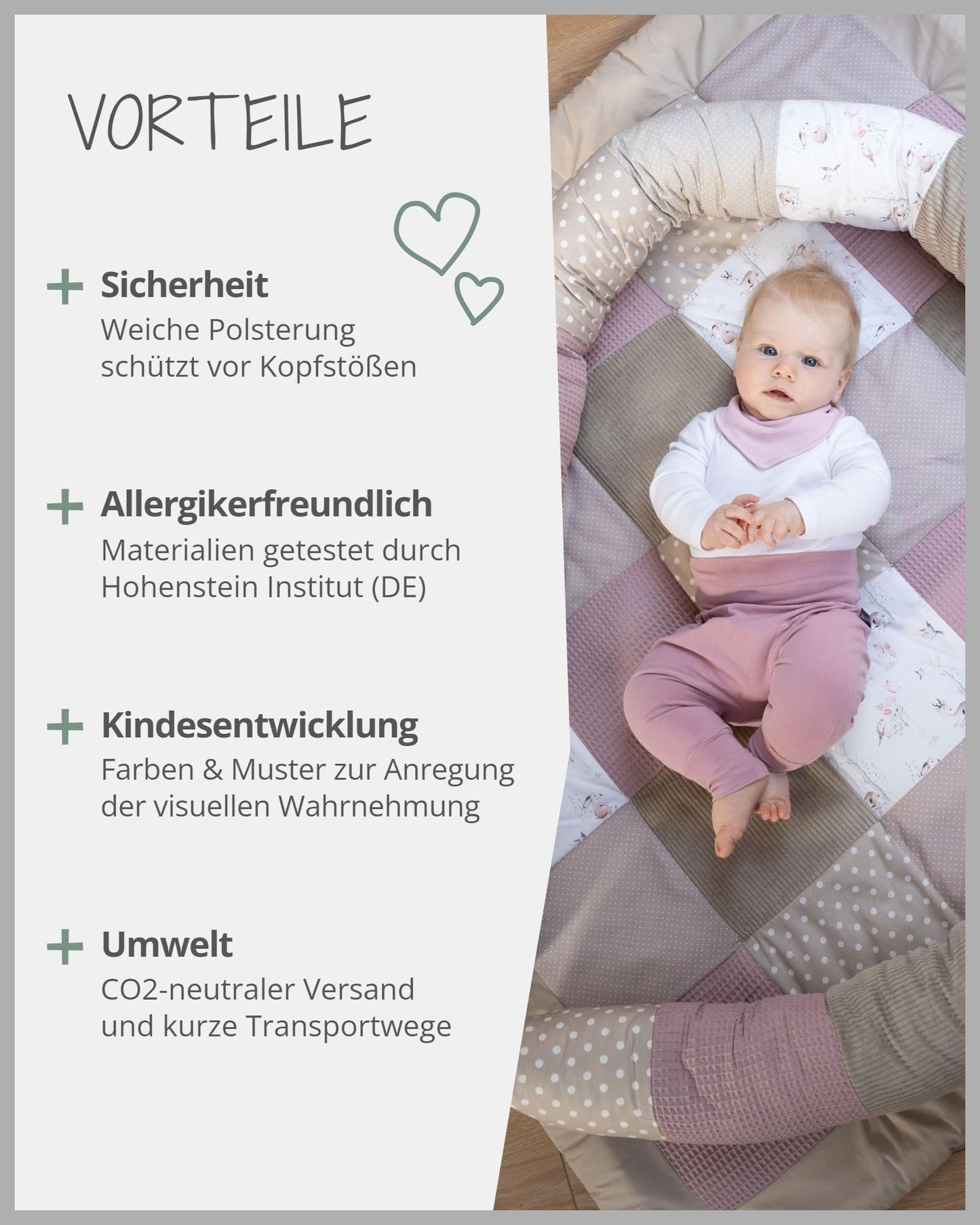 ULLENBOOM Krabbeldecke für Baby 100x100 cm, 100% OEKO-TEX Materialien, Made in EU, Dick & weich gepolstert, Sandblume - ideal als Babydecke, Laufgittereinlage & Spieldecke Baby