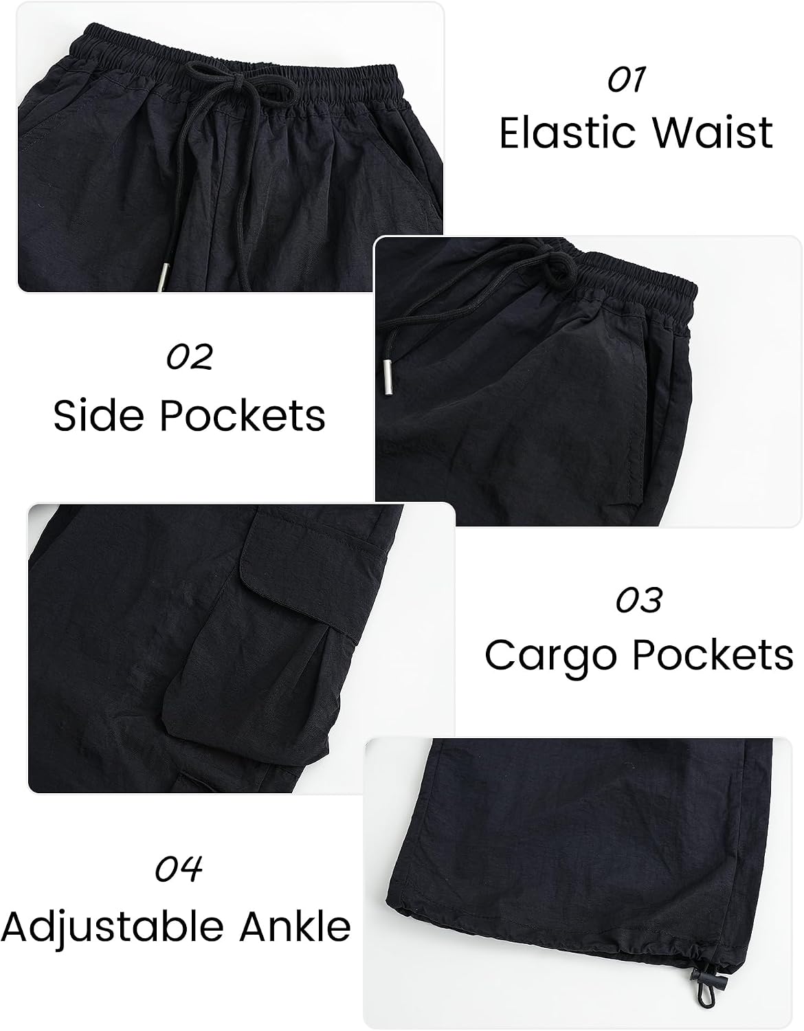 Cargo Hose Mädchen Freizeithose Baggy Hip Hop Hose mit Gummibund Schleife Leicht Dünn Sommerhose 4 Taschen Freizeit Streetwear Kinder 5-14 Jahre