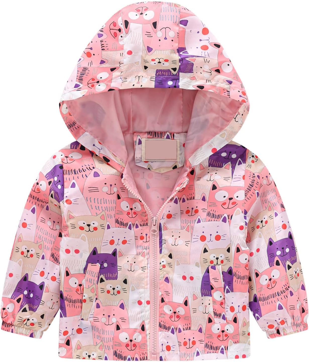 KQIVAM Children's Rain Jacket Transition Jacket Waterproof Outdoor Jacket Windproof with Hood Waterproof Jacket for Children Unisex Rainwear for Girls and Boys 