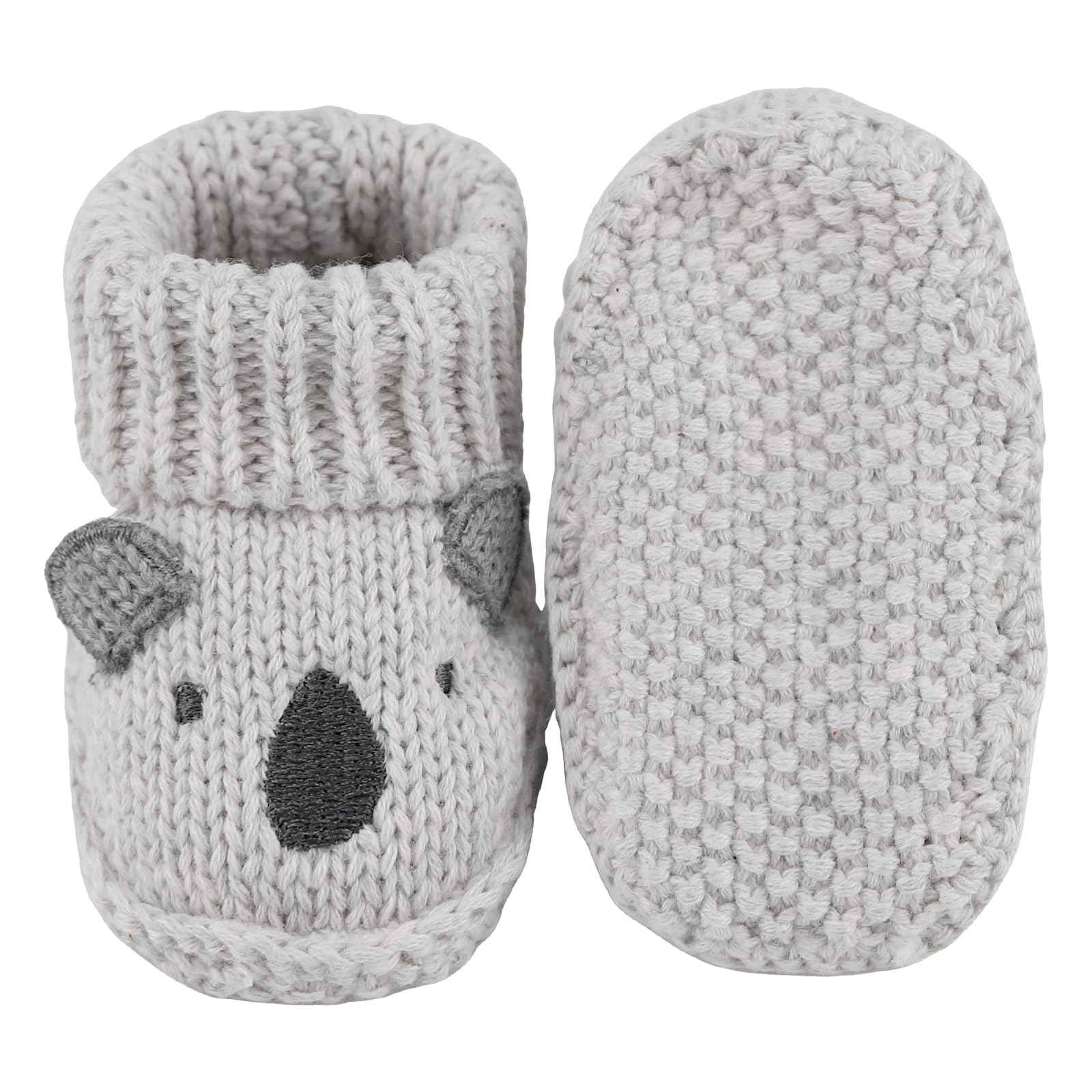 LACOFIA 2 Pairs Newborn Knitted Baby Shoes Soft Baby Boys Girls Ankle Boots 0-3 Months