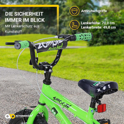 Actionbikes Kinderfahrrad Zombie | 12 16 20 Zoll - V-Brake Bremsen - Fahrrad für Kinder von 2-9 Jahren - Schutzblech v. / h - Kinder Fahrrad für Mädchen & Jungen - Fahrräder - Bicycle - Kinderrad - Meloni2
