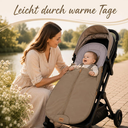 Babyfußsack Light Trend Exklusiv, 95x48cm | Leichter Sommer-Fußsack für Kinderwagen, Buggy & Sportwagen, Vorderteil abnehmbar, pflegeleicht
