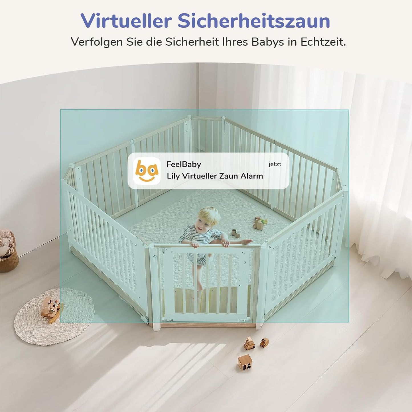 2K WLAN Video-Babyphone mit Kamera, 5" IPS-Display, 330° PTZ | HDR-Nachtsicht, 2-Wege-Audio, VOX, Temperatur, Weinen/Bewegungserkennung, Bereich alarme, Große Reichweite Video Babyphone
