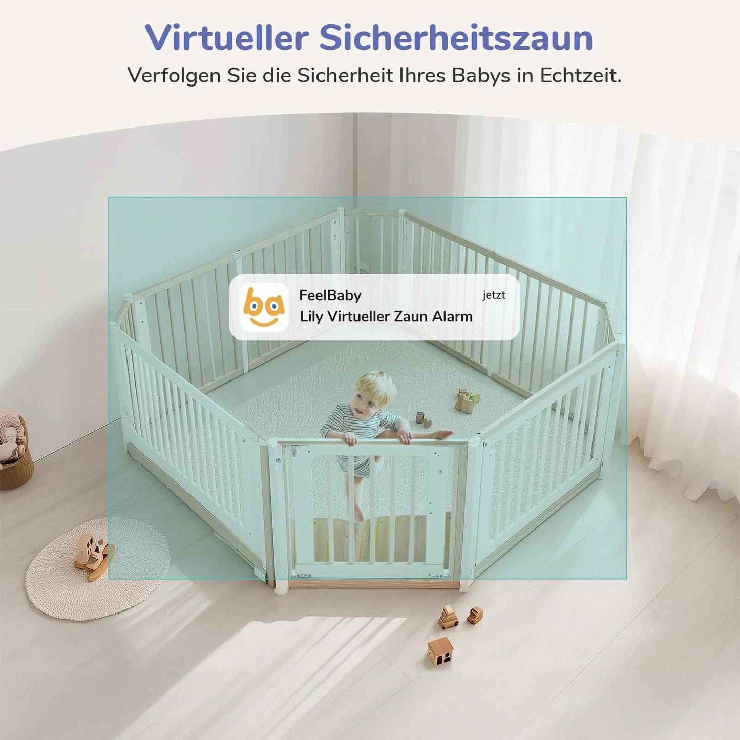 2K WLAN Video-Babyphone mit Kamera, 5" IPS-Display, 330° PTZ | HDR-Nachtsicht, 2-Wege-Audio, VOX, Temperatur, Weinen/Bewegungserkennung, Bereich alarme, Große Reichweite Video Babyphone