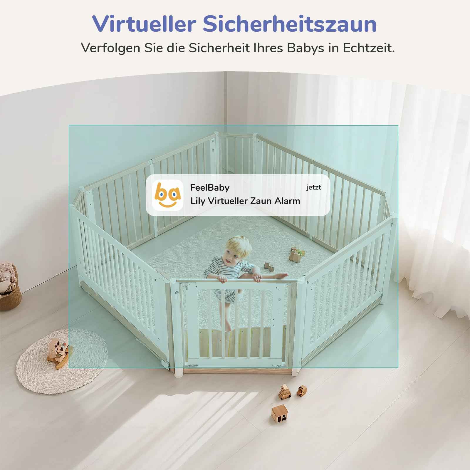 2K WLAN Video-Babyphone mit Kamera, 5" IPS-Display, 330° PTZ | HDR-Nachtsicht, 2-Wege-Audio, VOX, Temperatur, Weinen/Bewegungserkennung, Bereich alarme, Große Reichweite Video Babyphone