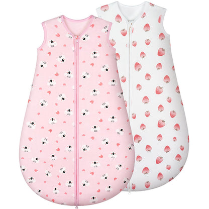 Yukkidds Baby Summer Sleeping Bag, 100% Cotton, 0.5 Tog, beige elephant, 0 - 6 months