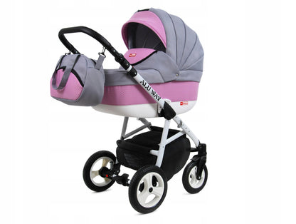 BabyLux® Kinderwagen Set 4 in 1 - Alu Way - incl. Babywanne, Buggy Sportsitz, Auto-Babyschale, ISOFIX-Basisstation - Autositz - Kinderwagenset - Kombikinderwagen mit Wickeltasche usw.