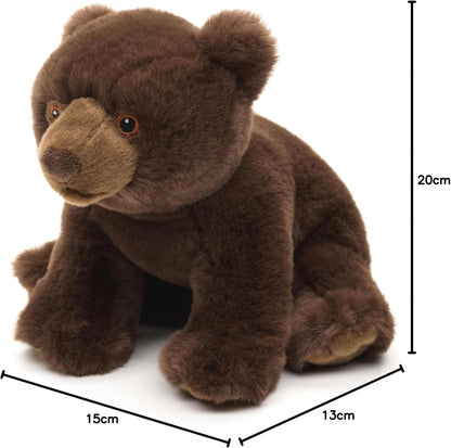 Uni-Toys - Eco-Line - Braunbär, sitzend - 100% recyceltes Material - 20 cm (Länge) - Plüsch-Bär - Plüschtier, Kuscheltier, Braun